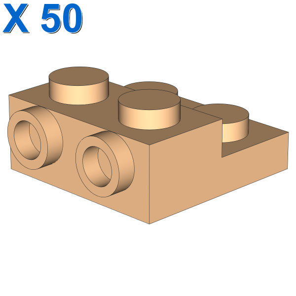 PLATE 2X2X2/3 W. 2. HOR. KNOB X 50